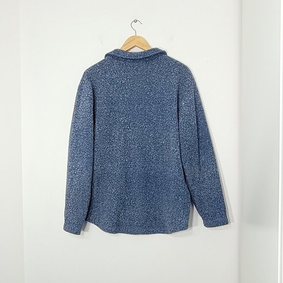 R&R Cozy Blue Fleece Collar Soft Comfy Button Down Cardigan Cottagecore Sweater - Picture 3 of 11